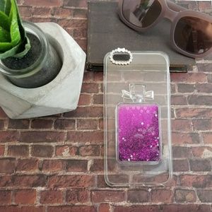 iphone 6/6s Plus clear case purple liquid glitter
